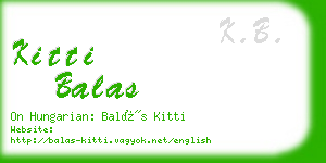 kitti balas business card